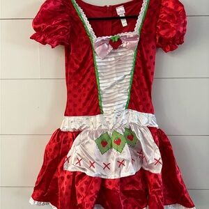 Strawberry shortcake Themed Kids Costume - Red and White junior small 3-5